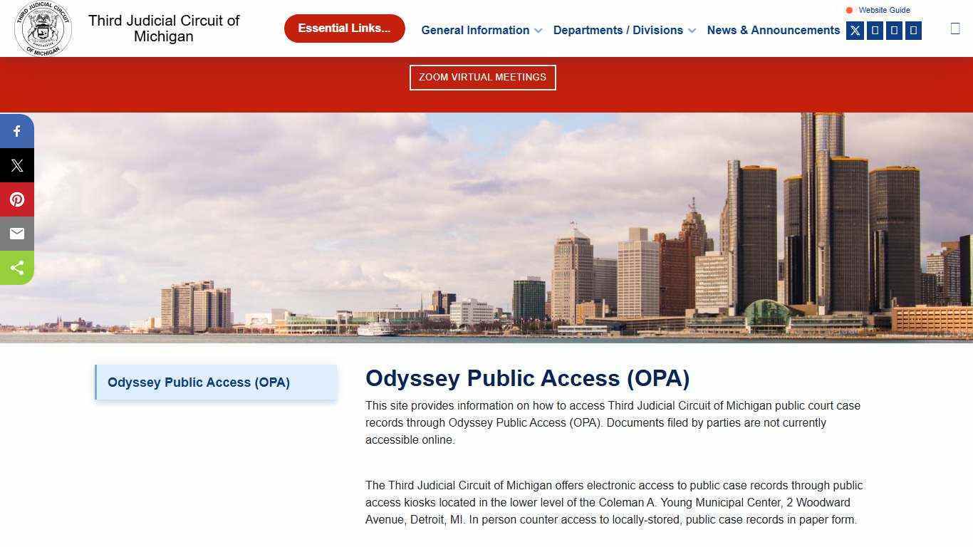 Odyssey Public Access (OPA)